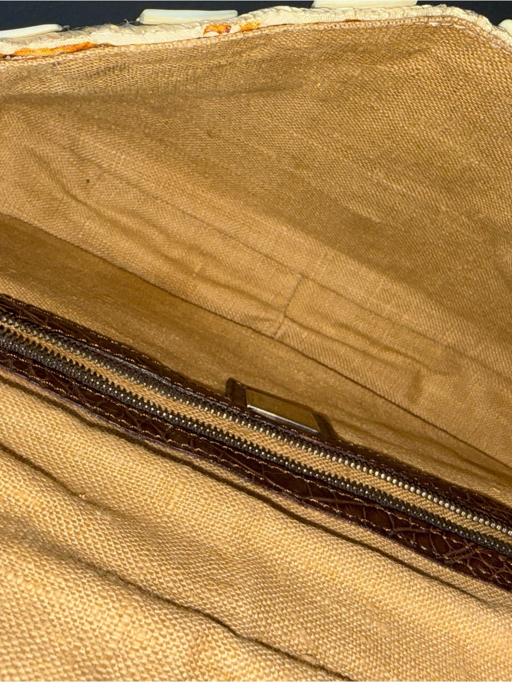 Vintage Fendi Mother of Pearl Baguette Bag w Crocodile Trim - Picture 9 of 11